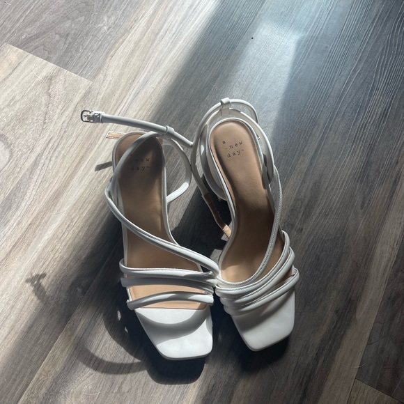 Target Shoes - Target White Strappy Heels Modern Minimalist Design